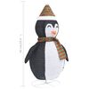 vidaXL D&eacute;coration de No&euml;l pingouin &agrave; LED Tissu de luxe 90 cm