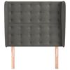 vidaXL T&ecirc;te de lit avec oreilles Gris fonc&eacute; 93x23x118/128 cm Velours