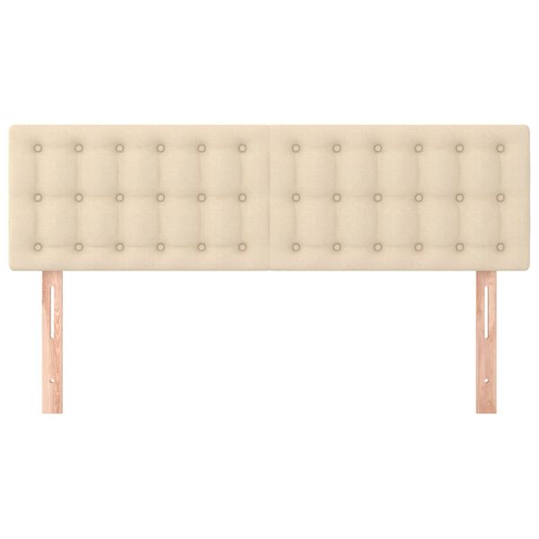 vidaXL T&ecirc;tes de lit Cr&egrave;me 144x5x78/88 cm Tissu