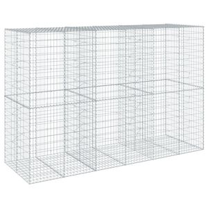 vidaXL Panier gabion avec couvercle 300x100x200 cm fer galvanis&eacute;