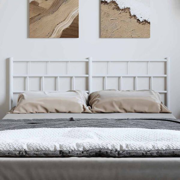 vidaXL T&ecirc;te de lit de remplacement m&eacute;tal blanc 135 cm
