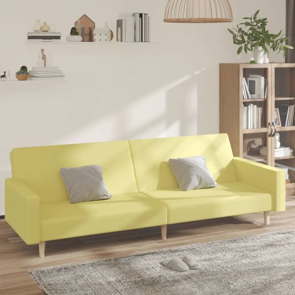 vidaXL Canap&eacute;-lit &agrave; 2 places Vert Tissu