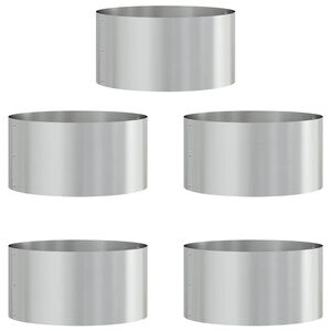 vidaXL Anneau de jardini&egrave;re 5 pc Argent&eacute; 40 x 40 x 20 cm