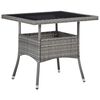 vidaXL Ensemble &agrave; Manger jardin 5 pcs r&eacute;sine tress&eacute;e verre tremp&eacute; Gris