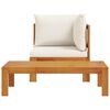 vidaXL Salon de jardin avec coussins 2 pcs bois massif acacia