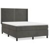vidaXL Sommier &agrave; lattes de lit et matelas Gris fonc&eacute; 140x200cm Velours