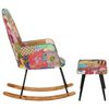 vidaXL Chaise &agrave; bascule avec repose-pied Multicolore Toile patchwork