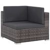 vidaXL Salon de jardin 6 pcs avec coussins r&eacute;sine tress&eacute;e gris