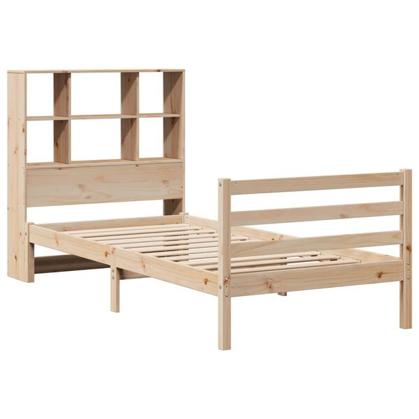 vidaXL Lit biblioth&egrave;que sans matelas 90x190 cm bois de pin massif