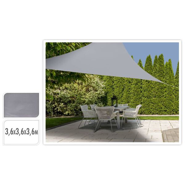 ProGarden Toile d'ombrage 3,6x3,6x3,6 m Gris Triangle