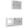 vidaXL Unit&eacute; de cuisine PORTO 5 pc Gris b&eacute;ton Bois d'ing&eacute;nierie