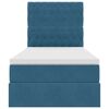 vidaXL Lit avec rangement et matelas Bleu fonc&eacute; 90 x 190 cm Velours