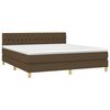 vidaXL Sommier &agrave; lattes de lit matelas et LED Marron fonc&eacute; 180x200cm