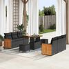 vidaXL Ensemble de canap&eacute; de jardin avec coussin 9 pcs Noir
