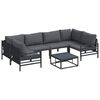 vidaXL Ensemble de canap&eacute; de jardin avec coussin 7 pcs Noir Acier