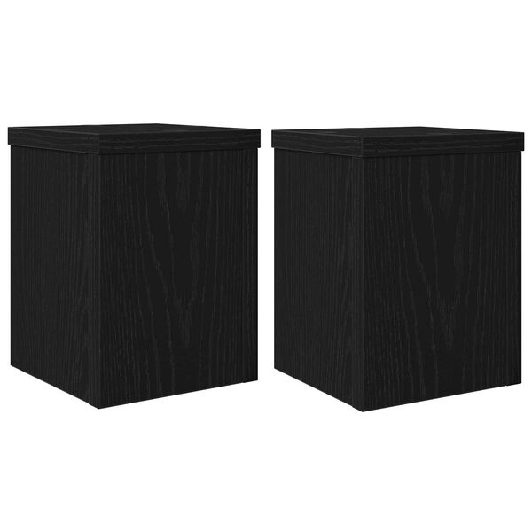 vidaXL Support de Plante 2 pcs Ch&ecirc;ne noir 15 x 15 x 20 cm
