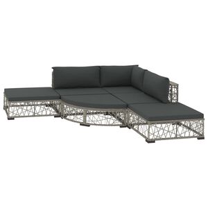 vidaXL Salon de jardin 6 pcs avec coussins r&eacute;sine tress&eacute;e gris