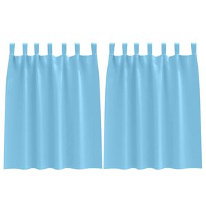vidaXL Rideaux occultants avec anneaux 2 pc Bleu clair 140 x 140 cm