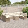 vidaXL Ensemble de canapé de jardin 11 pcs Beige Poly rotin