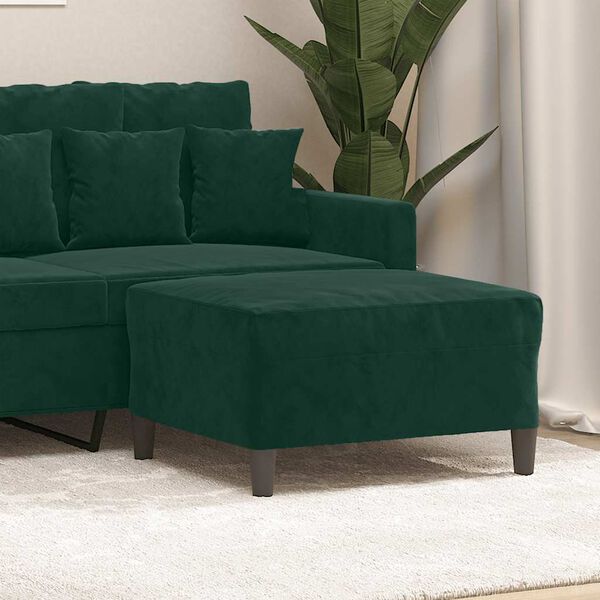 vidaXL Repose-pied Vert fonc&eacute; 70x55x41 cm Velours