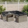 vidaXL Ensemble de canap&eacute; de jardin 9 pcs Gris Poly Rattan