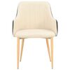 vidaXL Chaises &agrave; manger lot de 2 noir et cr&egrave;me tissu