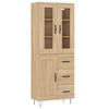 vidaXL Buffet haut Ch&ecirc;ne sonoma 69,5x34x180 cm Bois d'ing&eacute;nierie