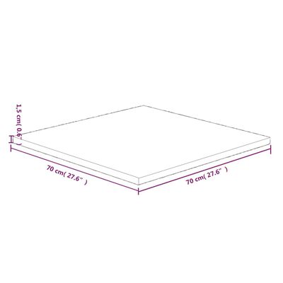vidaXL Dessus de table carré 70x70x1,5 cm Bois chêne massif non traité
