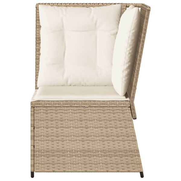 vidaXL Canap&eacute; d'angle de jardin avec coussins beige r&eacute;sine tress&eacute;e