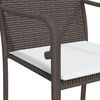 vidaXL Ensemble &agrave; manger de jardin 7 pcs coussins r&eacute;sine tress&eacute;e acier