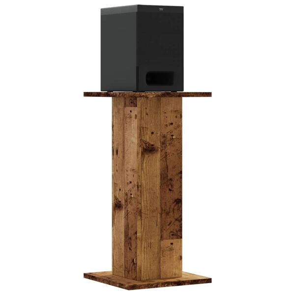 vidaXL Supports de haut-parleurs 2 pcs vieux bois bois d'ing&eacute;nierie