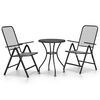 vidaXL Ensemble &agrave; manger de jardin 3 pcs Maille M&eacute;tal Anthracite