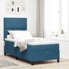 vidaXL Lit &agrave; ressort LED avec matelas Bleu fonc&eacute; 100 x 200 cm Velours