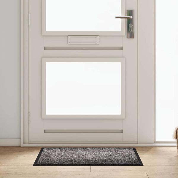 vidaXL Tapis de porte Gris clair 60 x 40 x 1.2 cm Tissu en teddy