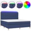 vidaXL Sommier &agrave; lattes de lit et matelas et LED Bleu 160x200 cm Tissu