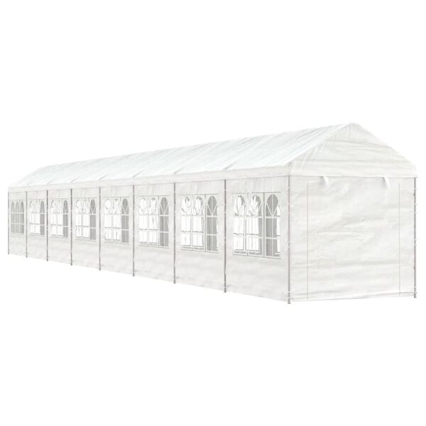 vidaXL Belv&eacute;d&egrave;re avec toit blanc 17,84x2,28x2,69 m poly&eacute;thyl&egrave;ne