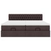 VidaXL Cadre de lit ottoman avec matelas marron foncé 200x200 cm tissu