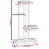 vidaXL Jardini&egrave;re &agrave; 4 niveaux avec roues 44x23x80 cm Blanc Fer