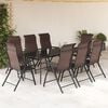 vidaXL Chaises pliables de jardin lot de 8 marron r&eacute;sine tress&eacute;e
