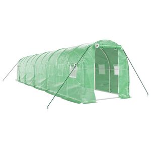 vidaXL Serre avec cadre en acier vert 20 m&sup2; 10x2x2 m