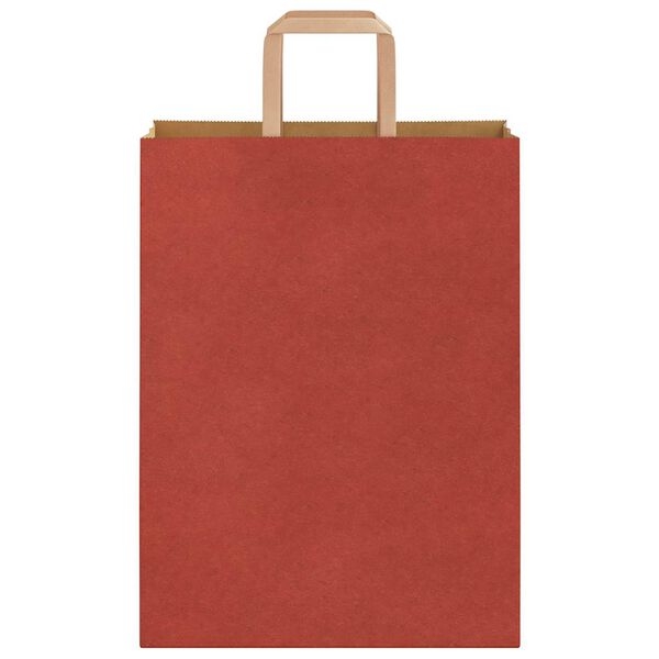vidaXL Sacs en papier 50 pcs avec poign&eacute;es rouge 26x12x35 cm