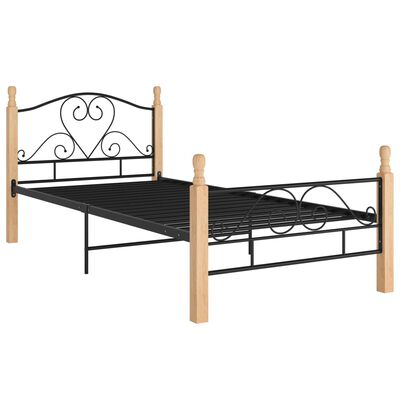 vidaXL Cadre de lit sans matelas noir métal 90x200 cm