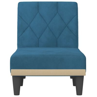 vidaXL Chaise longue bleu velours