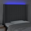 vidaXL T&ecirc;te de lit &agrave; LED Gris fonc&eacute; 93x16x118/128 cm Tissu