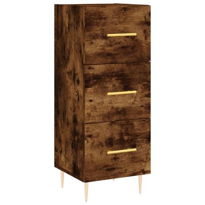 vidaXL Buffet haut Chêne fumé 34,5x34x180 cm Bois d'ingénierie