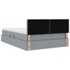 vidaXL Lit avec rangement et LED Gris clair 140 x 200 cm Polyester