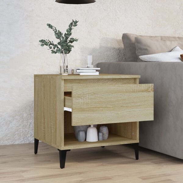 vidaXL Table d'appoint Chêne sonoma 50x46x50 cm Bois d'ingénierie