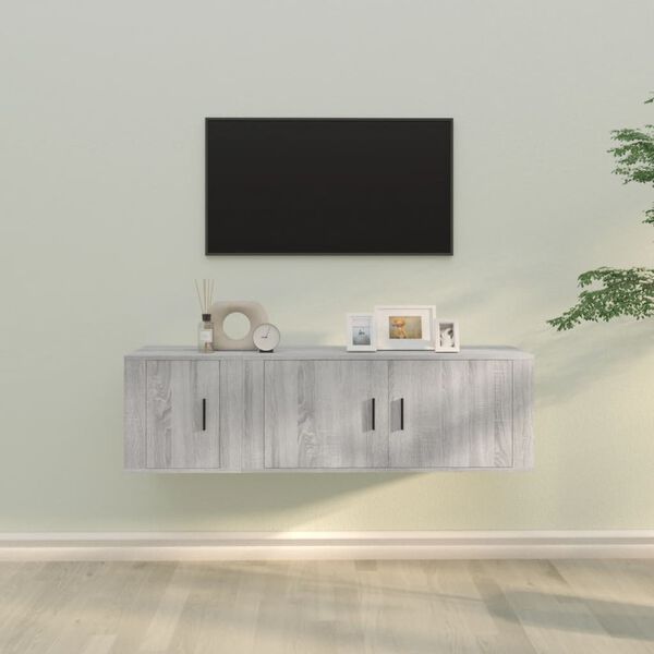 vidaXL Ensemble de meubles TV 2 pcs Sonoma gris Bois d'ing&eacute;nierie