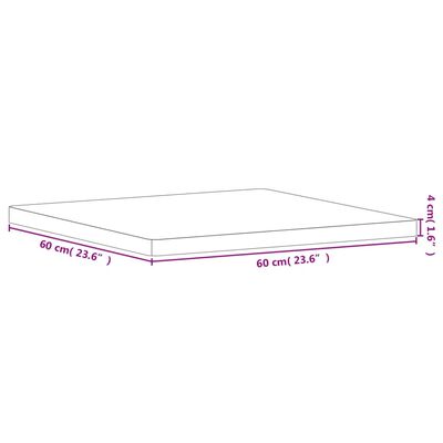 vidaXL Dessus de table 60x60x4 cm carré bois massif de hêtre