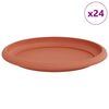vidaXL Plateau &agrave; fleurs rond 24 pcs Rouge brique &Oslash; 14 x 2 cm Plastique